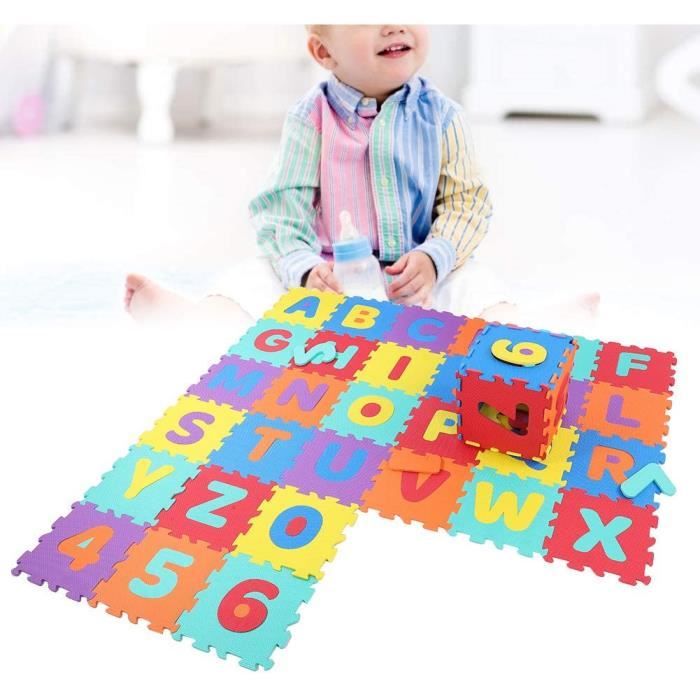 Puzzle De Tapis De Mousse Pour Bebe Tapis De Jeu Pour Enfants De 36 Pieces Puzzle En Mousse Avec Alphabet Et Numero 30 X 30 785 Cdiscount Jeux Jouets