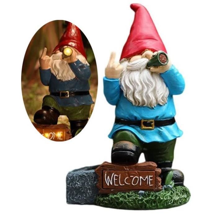 Ornements de pelouse,Nain De Jardin Doigt d'honneur,Statuette de Nain