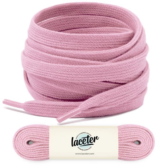 Lacets plats roses 150 cm Largeur 8mm Lacet rose pour basket et