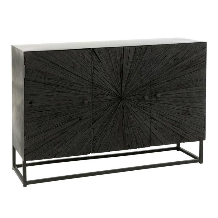 Buffet 3 Portes en Bois Shanil 120cm Noir Buffet 3 Portes en Bois Shanil 120cm Noir