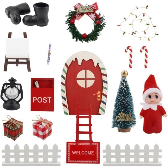 Kit Accessoires Lutin De Noël – Séchoir à Linge Miniature Pour Décorations Et Maisons De Poupée