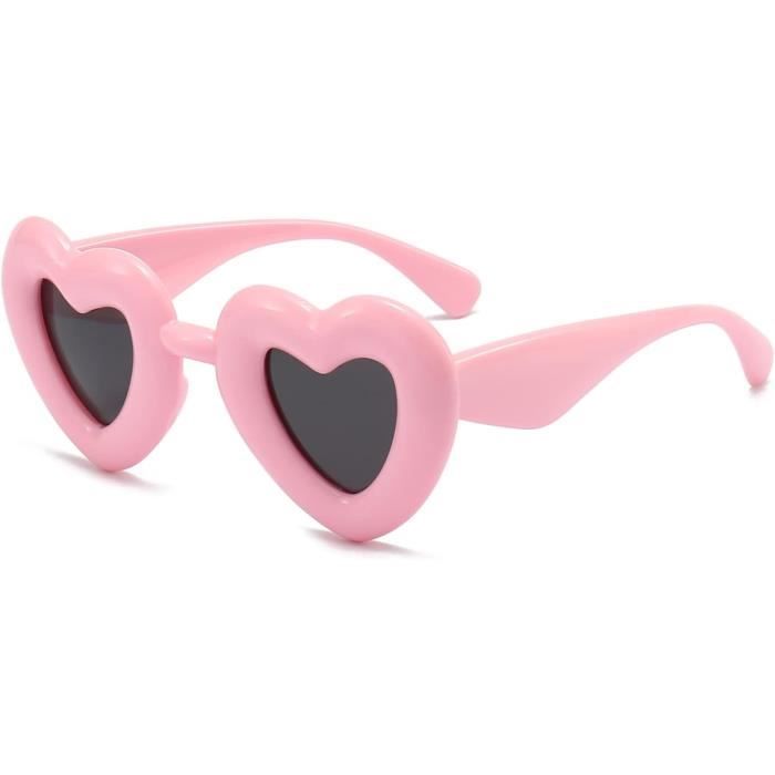 Lunette De Soleil Coeur Polarisees Retro Lunettes En Forme De Coeur Cadre Epais Pour Femme Homme Lunettes Fete Mode Protecti n178 Rose Achat Vente lunettes de soleil Neuf Cdiscount