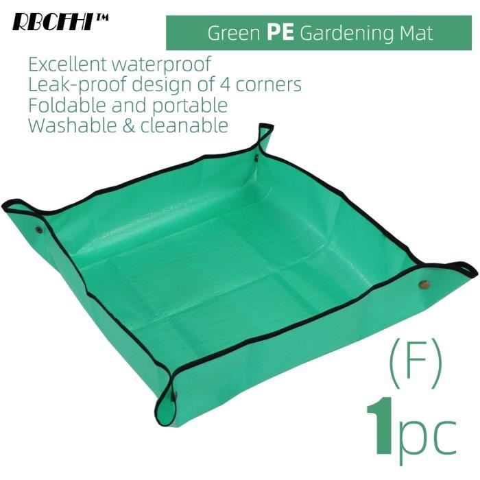 Tapis De Jardinage Imperméable 66x66 Cm - Vert, Pliable, Avec Boutons-pression - Pour Rempotage, Plantes D'intérieur