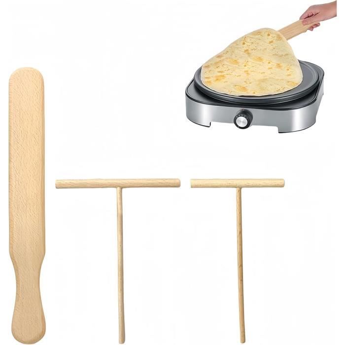 Bieiyhe Set De 3 Spatules à Crêpes Inox - Étaleur, Retourneur, Râteau - Pour Crêpière Antiadhésive