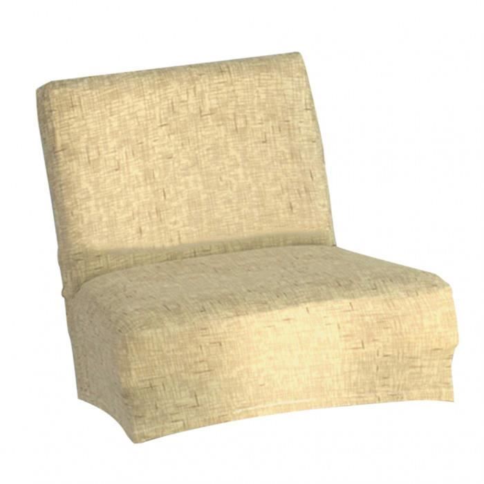 Version Beige  Housse De Siège Chaise À Dossier Bas En Spandex