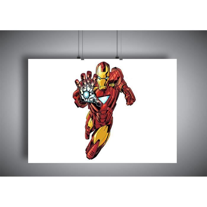 Poster Iron Man Dessin Marvel Super Hero Wall Art 04 A3 42x29 7cm Cdiscount