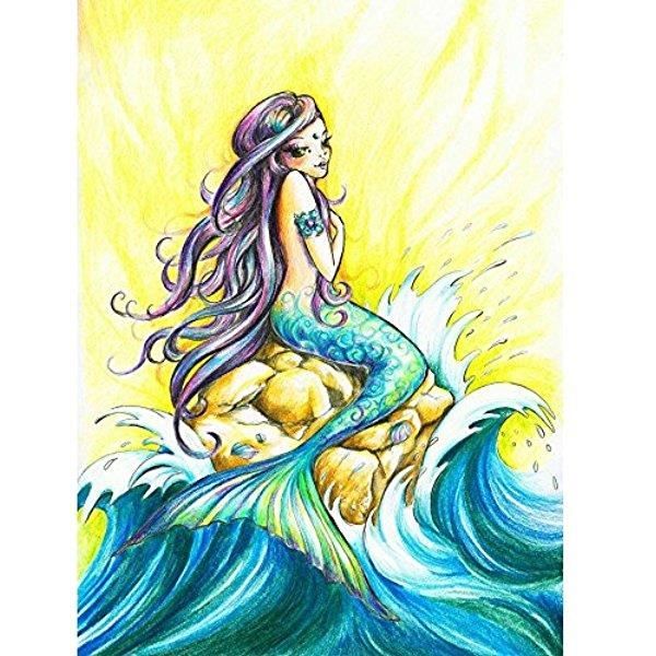 Toile Artistique Motif Belle Sirene Taille Extra Large 35 2 Pouces X 47 6 Pouces Sans Cadre Toile De Qualite 97 Cdiscount Maison