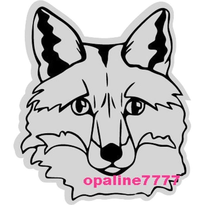 STICKER AUTOCOLLANT REFLECHISSANT RENARD LOUP CHIEN CASQUE MOTO SCOOTER QUAD