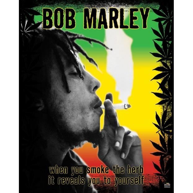 Bob Marley Herbe 40x51cm Affiche Poster Cdiscount Maison