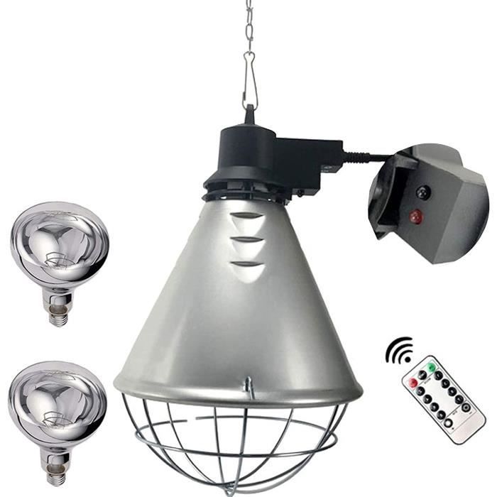 Lampe Chauffante Infrarouge 175W Pour Poussins Et Petits Animaux - Matériau ABS, Thermostat Automatique, Câble 1,8 M
