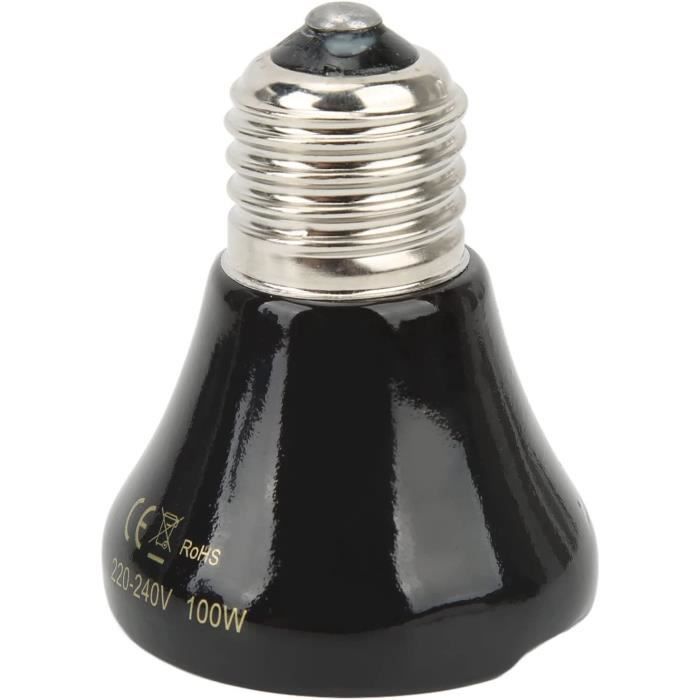Lampe Chauffante Céramique Pour Reptile 25W - E27, Sans Lumière, Chaleur Infrarouge - Pour Terrarium, Poulailler - 12