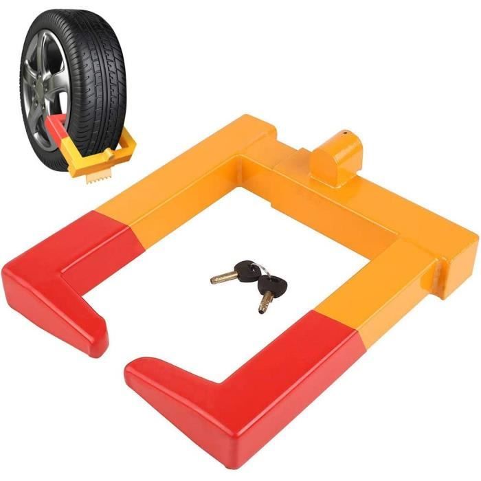 Cadenas Antivol De Roue Pour Remorque - En Acier Robuste, Couleur Jaune - Protège Ton Véhicule Contre Le Vol