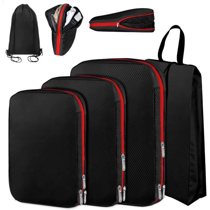 Organisateur Valise,Rangement Valise Lot de 5 Organisateur de Voyage,Compression Packing Cubes 