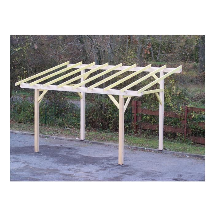 Habrita Foresta Carport En Bois Monopente Mural Avec Preparation