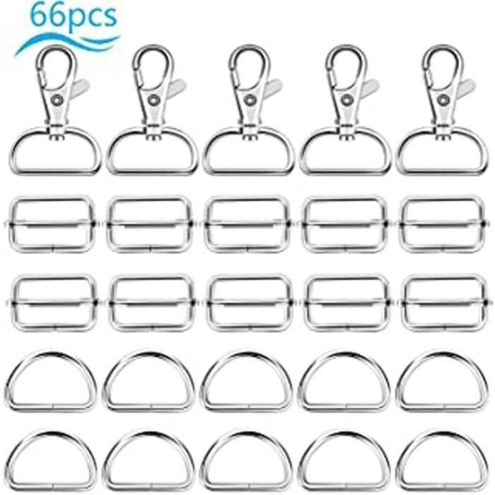 Lot De 6 Mousquetons Porte-clés SPOKKI - Métal Antirouille - Design Compact Et Solide - Pour Clés, Sacs Ou Bricolage