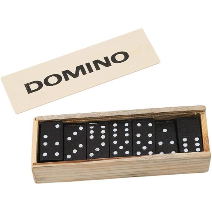 Lot De 28 Dominos Double Six En Bois – Jeux De Société Voyage, 2 à 4 Joueurs, Dès 6 Ans