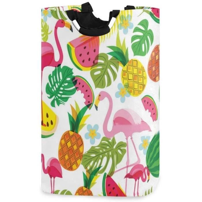 Sac à Main Tissu Flamand Rose Fait Main - Fermeture Zip, Vert Lin - Neuf