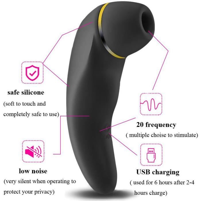 Vibromasseur Double Fonction Langue & Succion - Pour Clitoris Et Mamelons - Silicone Violet, Imperméable - Neuf