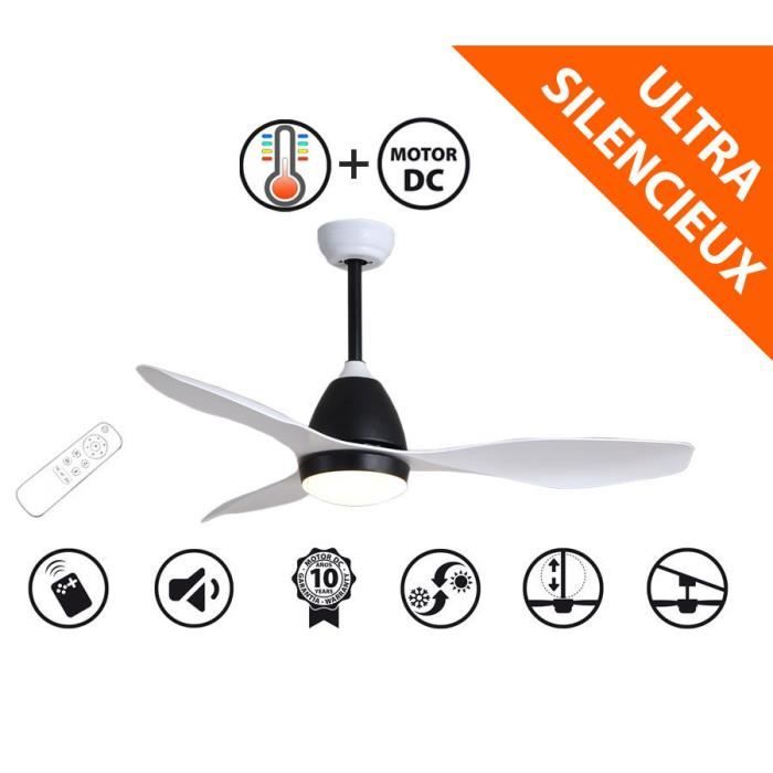 fresh de klassfan un ventilateurs destratificateur de plafond dc design ultra silencieux equipe d cdiscount bricolage