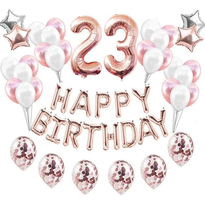 Ballon De Baudruche Iry 23 Ans Anniversaire Deacutecoration Or Rose Kit 23egraveme Anniversaire Decor Ballons En Aluminium Geacu748 Cdiscount Maison