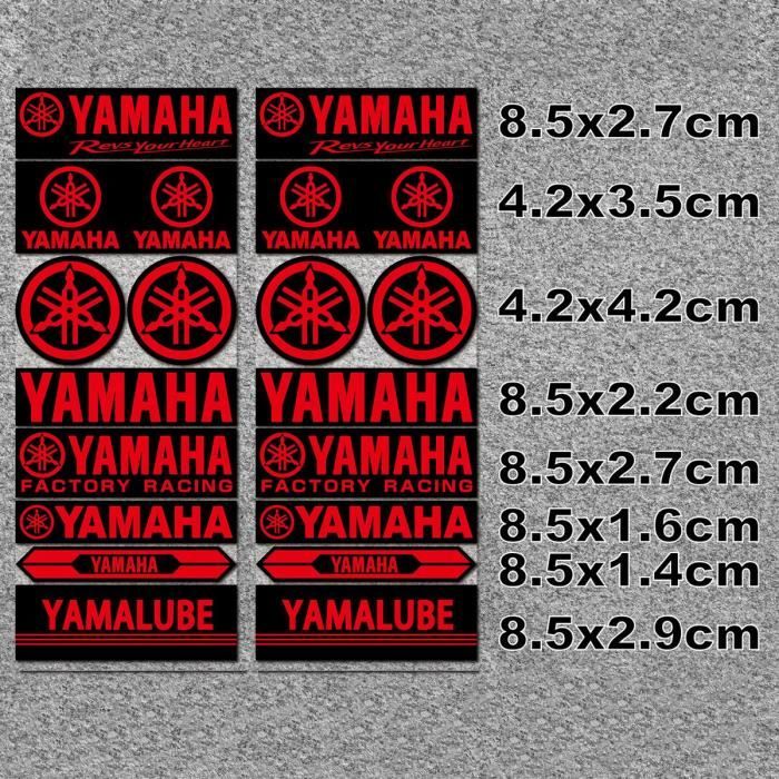 Yamaha rouge - Autocollant réfléchissant en vinyle pour casque de moto Yamaha, autocollant de réservoir avec