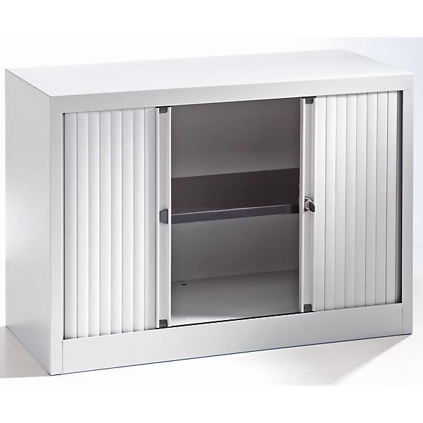 Bisley Armoire à rideaux horizontal, gris clair proche RAL 7035 h x l