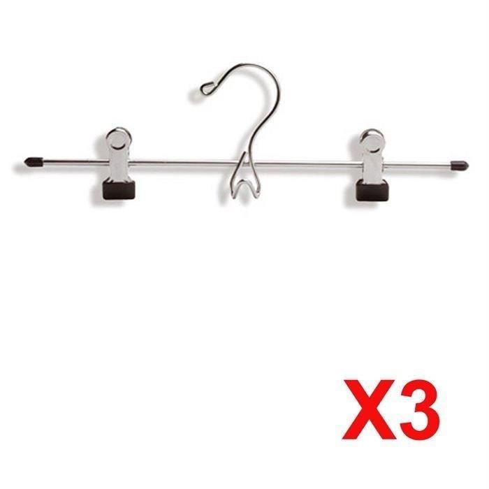 MHOME Lot de 3 pinces jupes chrome Line (32 cm)
