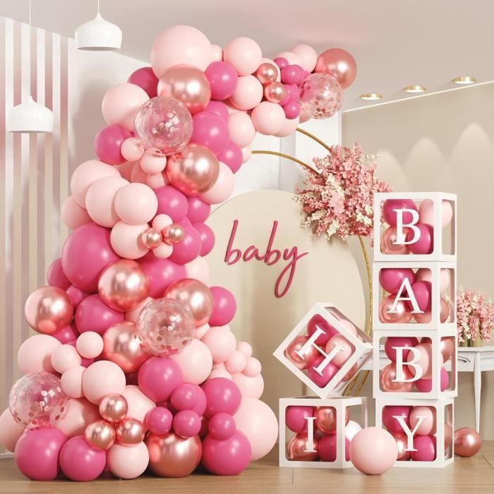 Gvvsjgdbis – 4 Boîtes Transparentes Dorées Pour Baby Shower – Décorations Révélation Du Sexe Ou Anniversaire, Avec Lettres BABY