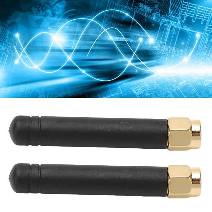 Lot De 2 Antennes WiFi 3 DBi 2,4 GHz - Connecteur SMA Mâle - Pour Routeur, Boîtier PC, Module Bluetooth