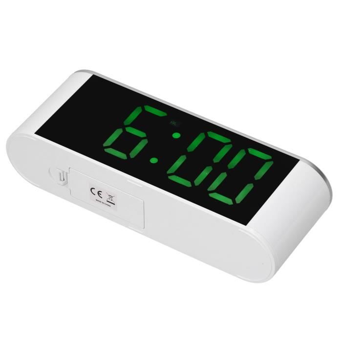 Horloge Miroir LED - Réveil Design Transparent Réglable | Pour Bureau, Chambre, Salle De Bain, Cuisine - 9