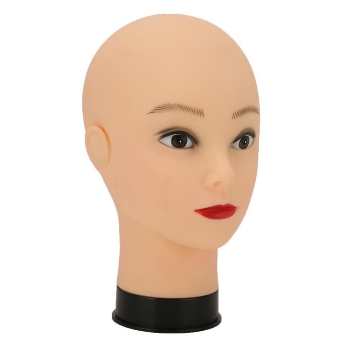 RUISIMEI Tête de mannequin chauve pour femme pour la fabrication de perruques, présentoir pour perruques, chapeaux et lunettes avec pince gratuite