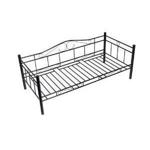 Lit Banquette Lit Metal Style Fer Forge Noir 90 X Achat Vente Structure De Lit Cdiscount