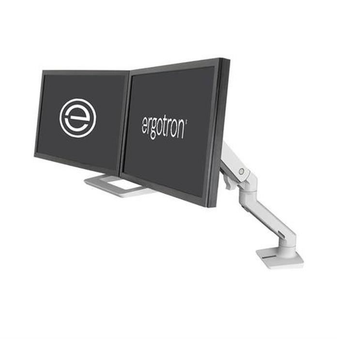 Ergotron HX bi-écrans, fixation bureau (Blanc) - Bras de fixation bureau pour deux moniteurs LCD jusqu'à 32'