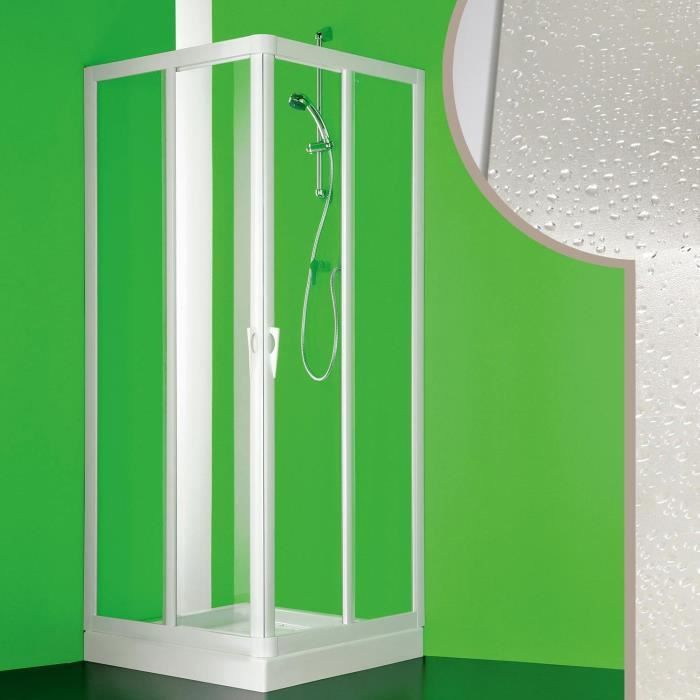 CABINE DE DOUCHE PARE-BAIGNOIRE 70x160CM PVC CRILEX ACRYLIQUE 2 PORTES