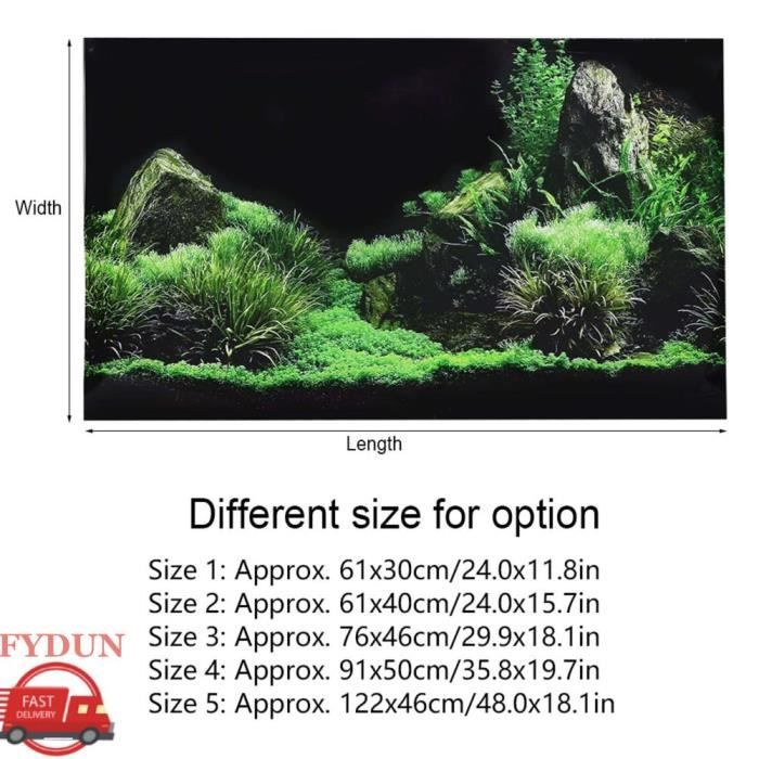 Meilleurs prix pour Autocollant daquarium - FYDUN - Décoration PVC - 122 x 46 cm - Étanche - Non toxique