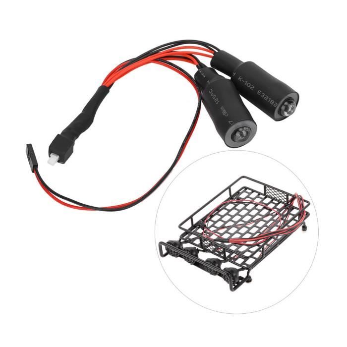 INJORA Kit De Feux Rock LED 4LED Pour SCX10 TRX4 1/10 RC Crawler - Supports Alu CNC, Modes Fixe/Respiration/Stroboscope