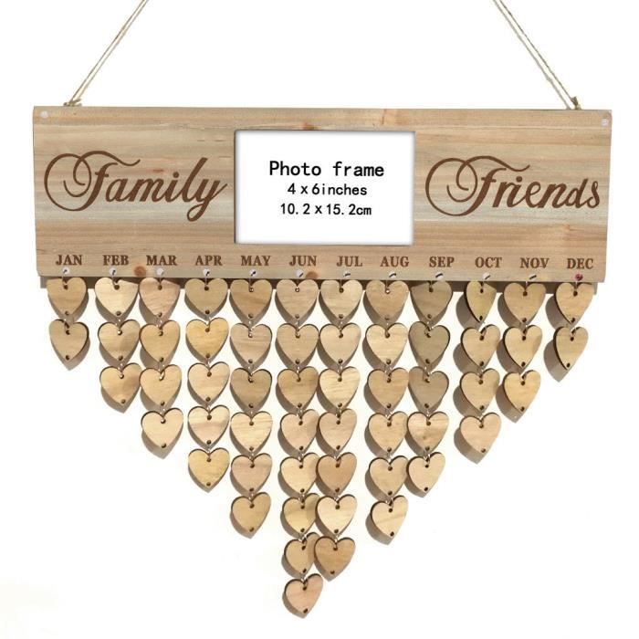 Garosa Tableau D'anniversaire En Bois Plaque De Rappel D'anniversaire