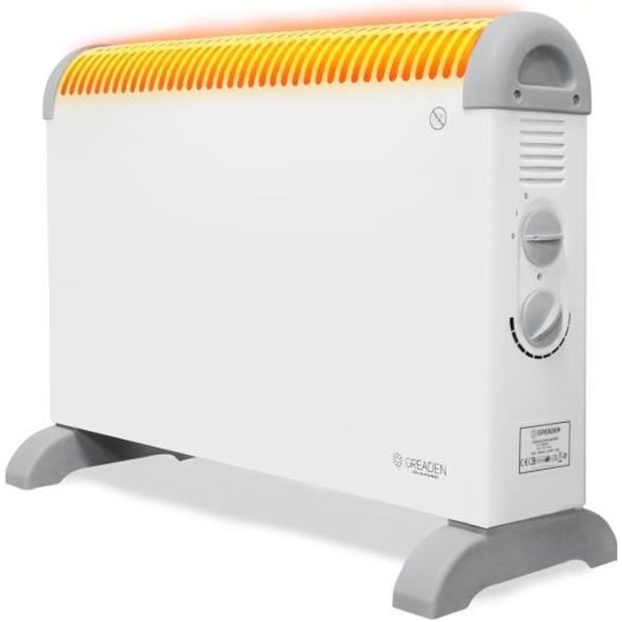 Radiateur Électrique Mobile 2000W Convecteur Chauffage avec