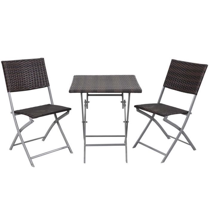 Salon De Jardin En Resine Tressee Melbourne Buffalo Marron