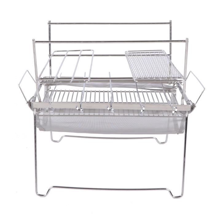 Grill Pliant Portable Pour Feu De Camp - Acier Inoxydable - Diamètre 16 Cm - Parfait Camping, Randonnée, Barbecue