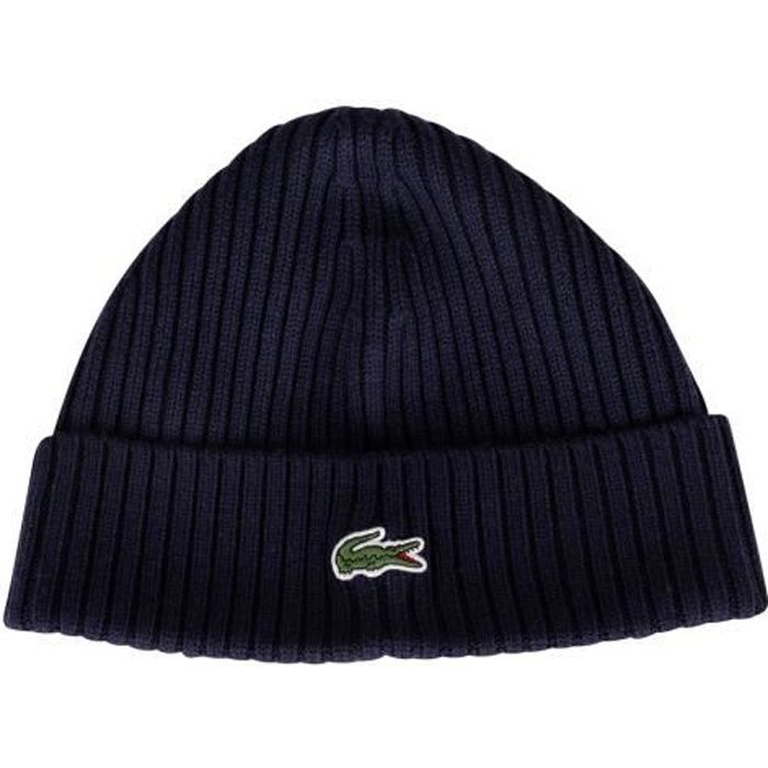Lacoste Bonnet Logo Bleu Homme Taille Unique Cdiscount Pret a Porter