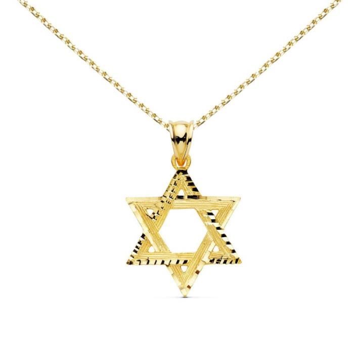 Étoile de David Hexagramme Métaux Coulée Lettre Collier 316L Pendentif En Acier