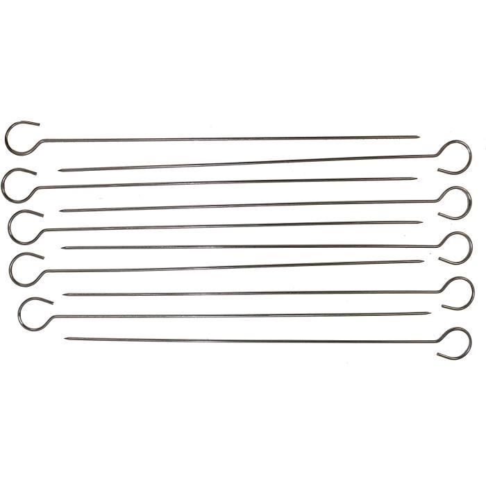 Lot De 10 Brochettes Adana Extra Larges 24mm X 600mm En Acier Inoxydable - Fabriqué En Allemagne