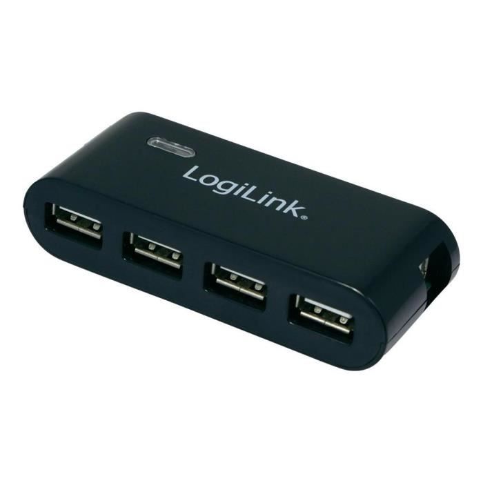 HUB Noir 4 Ports USB LOGILINK et Bloc d'aliment…