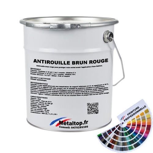 Peinture antirouille brun rouge pour métal - Metaltop - Pot 25 L
