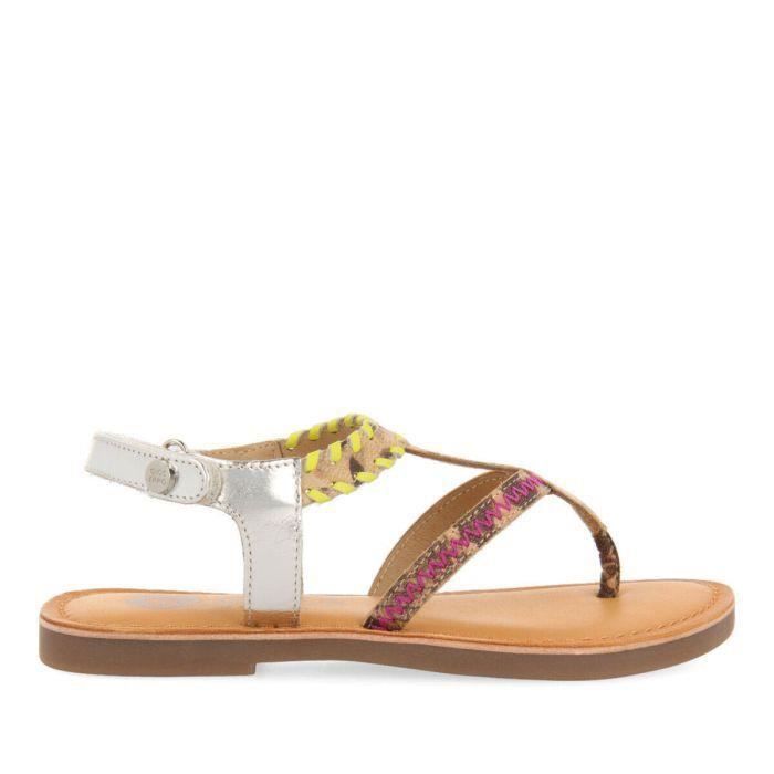 Sandales fille GIOSEPPO Druillat cuir m tallique multicolore