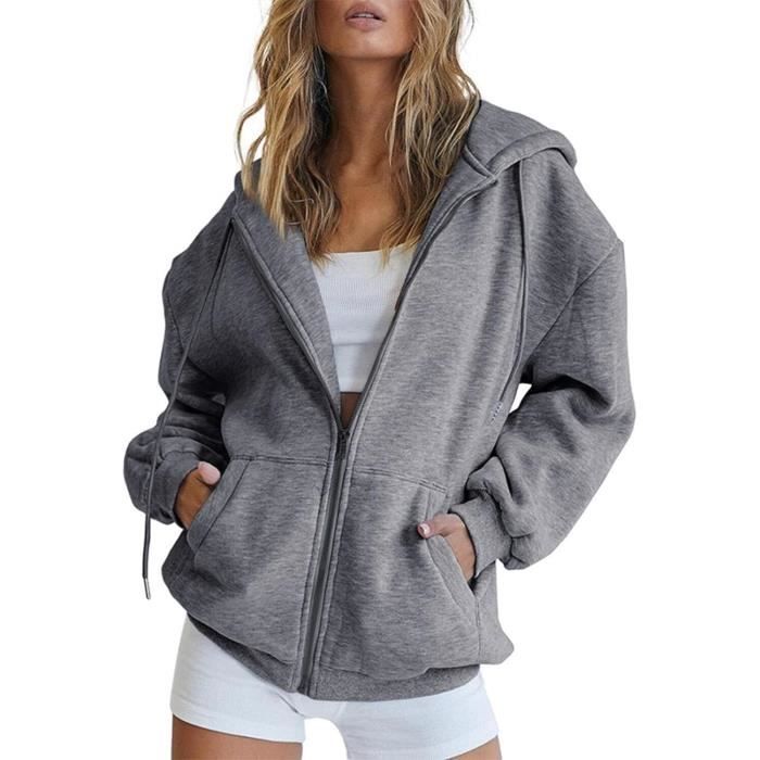 Sweat à Capuche Zippé Fille Arshiner - Manches Longues, Coupe Courte, Unie Ou Tie-dye, Taille 5-14 Ans, Pour Automne/hiver
