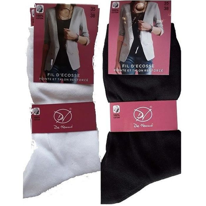 Hummel Fundamental Lot de 6 paires de chaussettes homme et femme noir/blanc avec Logo Nombreuses tailles