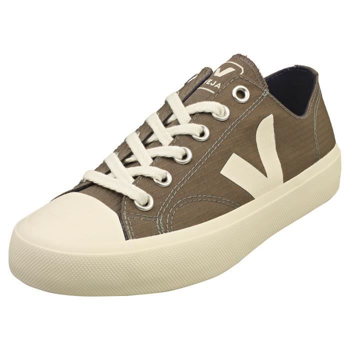 Veja Baskets - VEJA - WATA II LOW RIPSTOP - Femme - Kaki - Textile - Lacets