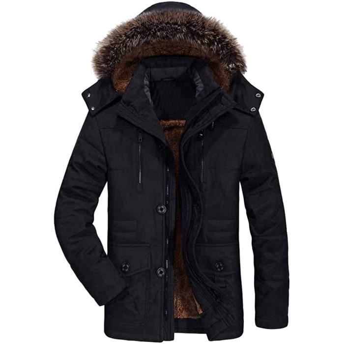 Manteau avec on sale fourrure homme